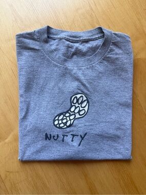 State of Mind Nutty Peanut Graphic T-Shirt Gray Men’s XL Streetwear Cotton Tee